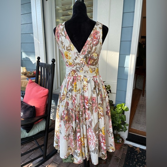 Arueh Floral Cotton Dress – romantic vintage inspired size medium 100 % cotton - Picture 4 of 10
